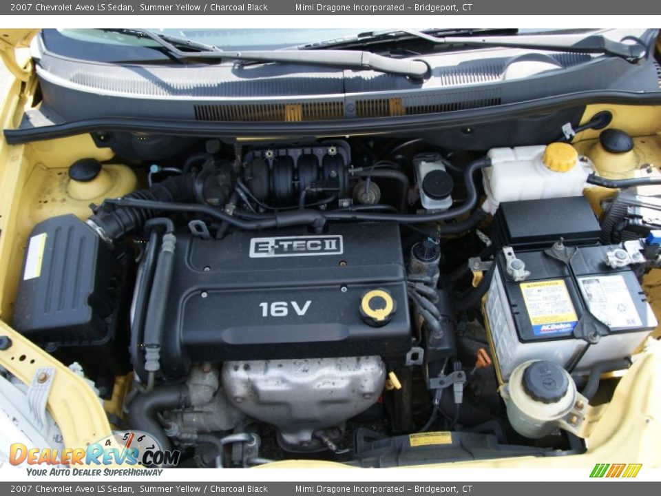 2007 Chevrolet Aveo LS Sedan Summer Yellow / Charcoal Black Photo #23