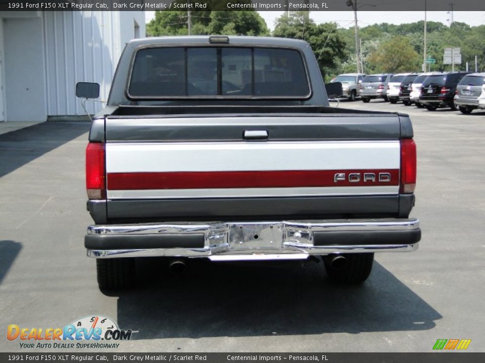 1991 Ford F150 XLT Regular Cab Dark Grey Metallic / Scarlet Red Photo #9