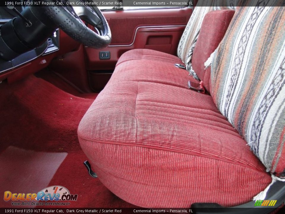 1991 Ford F150 XLT Regular Cab Dark Grey Metallic / Scarlet Red Photo #15