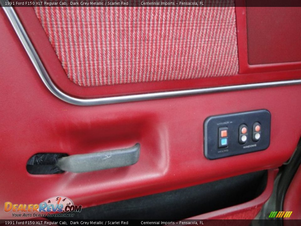 1991 Ford F150 XLT Regular Cab Dark Grey Metallic / Scarlet Red Photo #16