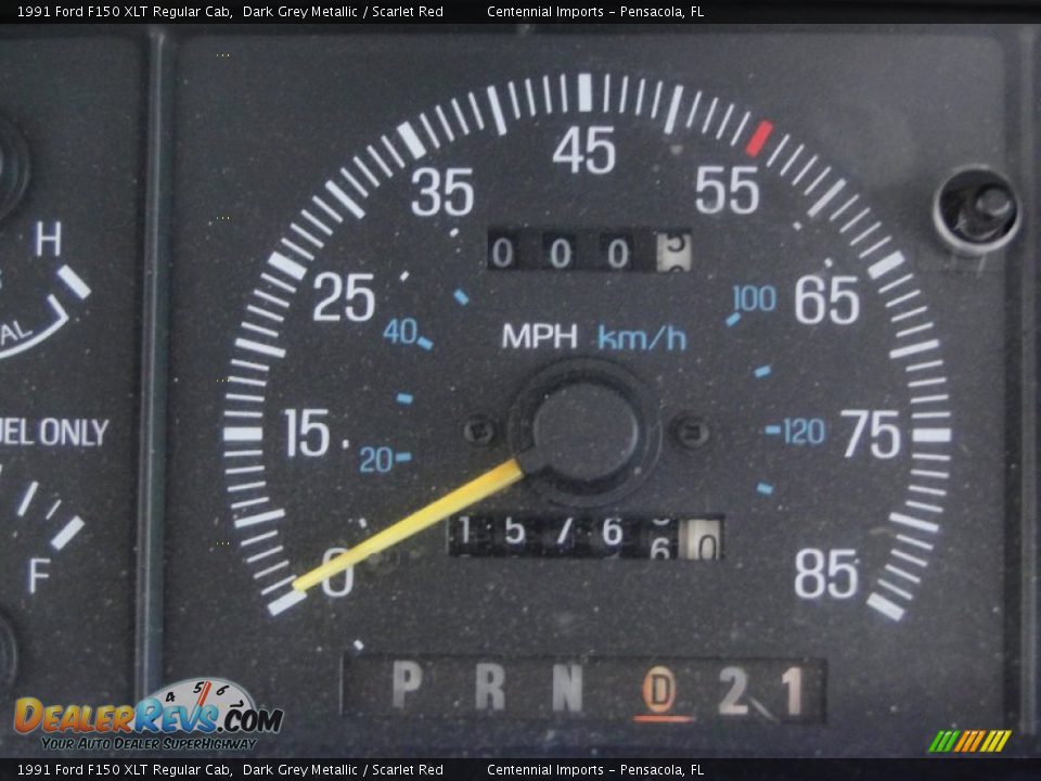 1991 Ford F150 XLT Regular Cab Dark Grey Metallic / Scarlet Red Photo #18