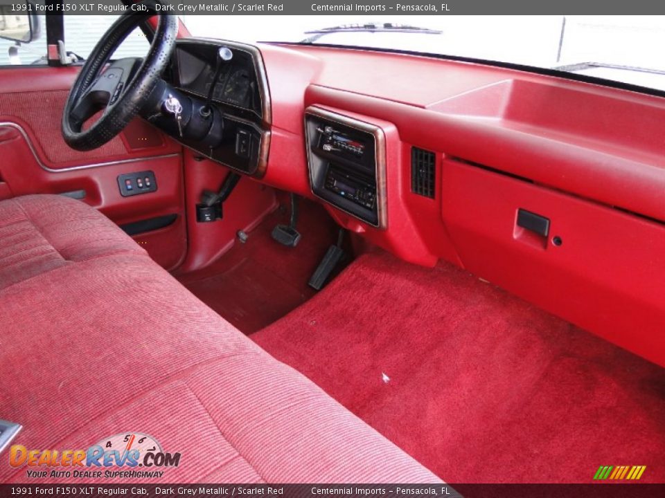 Scarlet Red Interior - 1991 Ford F150 XLT Regular Cab Photo #20