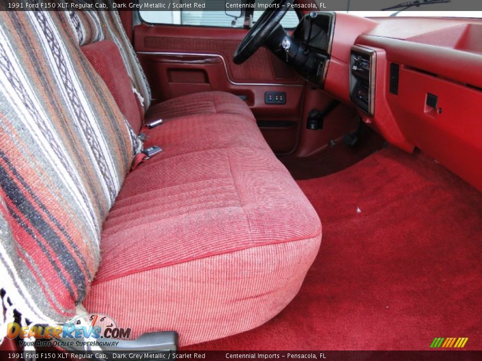 1991 Ford F150 XLT Regular Cab Dark Grey Metallic / Scarlet Red Photo #22