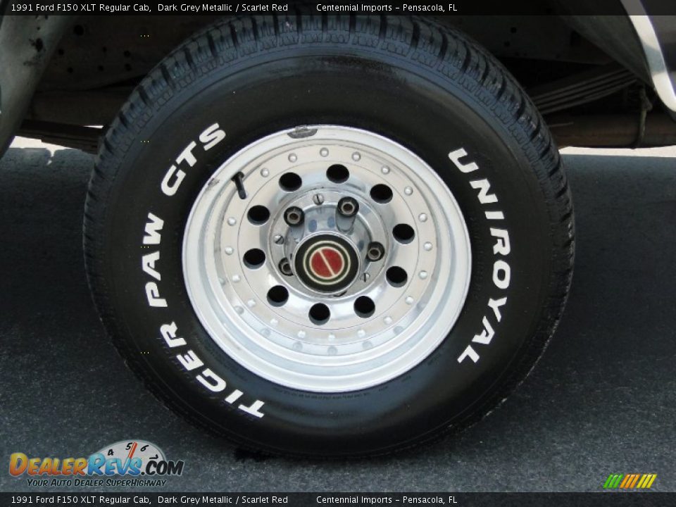 1991 Ford F150 XLT Regular Cab Dark Grey Metallic / Scarlet Red Photo #25