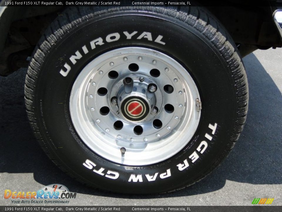 1991 Ford F150 XLT Regular Cab Dark Grey Metallic / Scarlet Red Photo #27