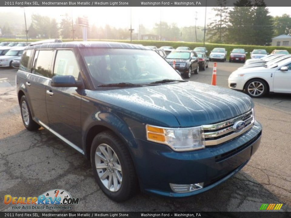 2011 Ford Flex SEL Mediterranean Blue Metallic / Medium Light Stone Photo #6