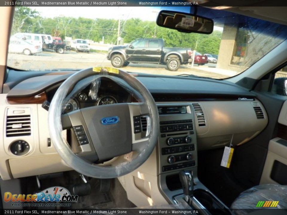 2011 Ford Flex SEL Mediterranean Blue Metallic / Medium Light Stone Photo #13