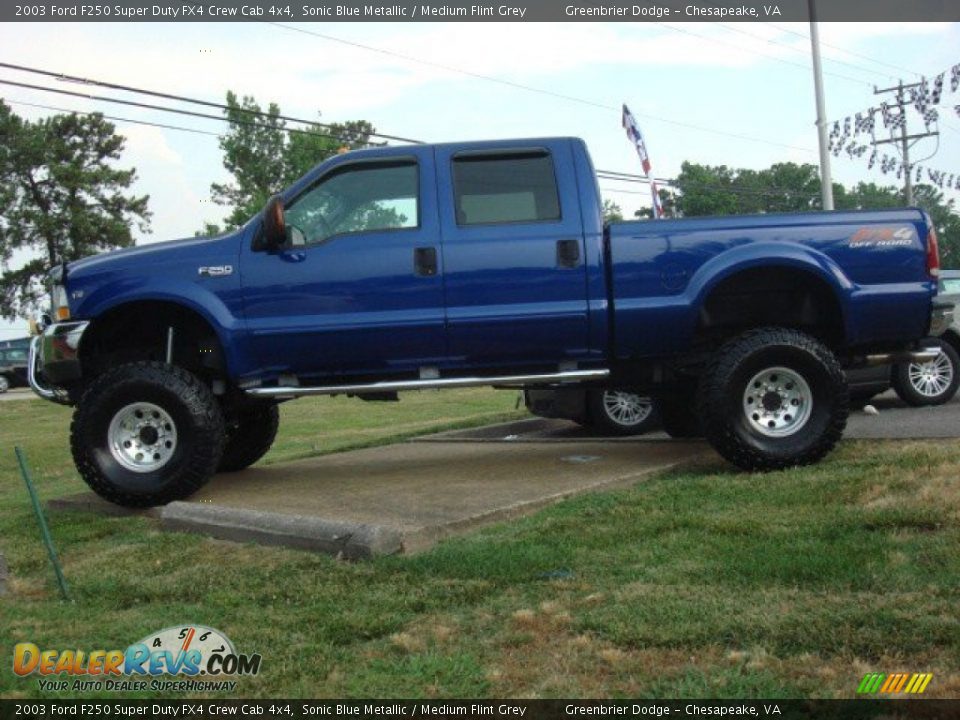 Sonic Blue Metallic 2003 Ford F250 Super Duty FX4 Crew Cab 4x4 Photo #2