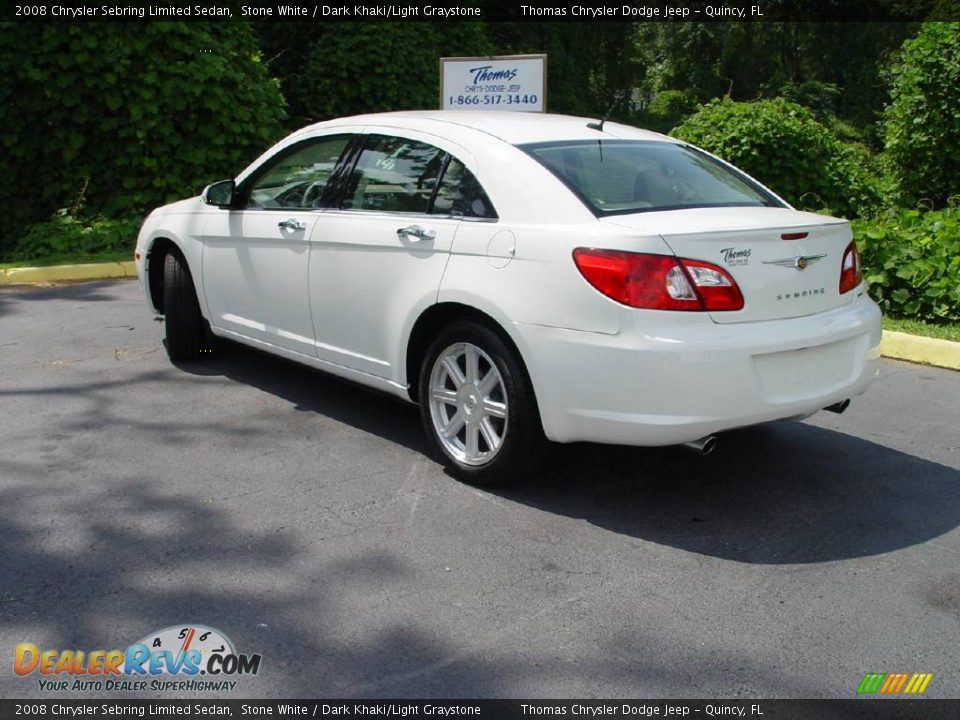 2008 Chrysler Sebring Limited Sedan Stone White / Dark Khaki/Light Graystone Photo #2