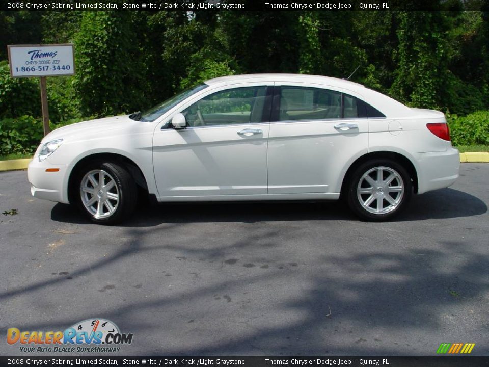 2008 Chrysler Sebring Limited Sedan Stone White / Dark Khaki/Light Graystone Photo #3