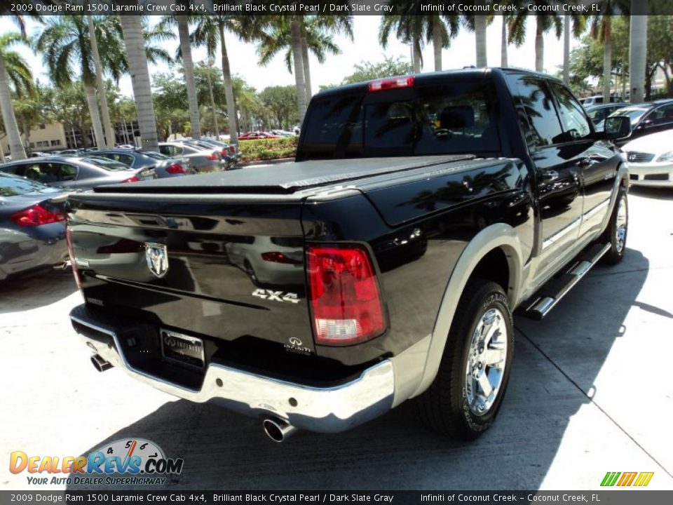 2009 Dodge Ram 1500 Laramie Crew Cab 4x4 Brilliant Black Crystal Pearl / Dark Slate Gray Photo #6