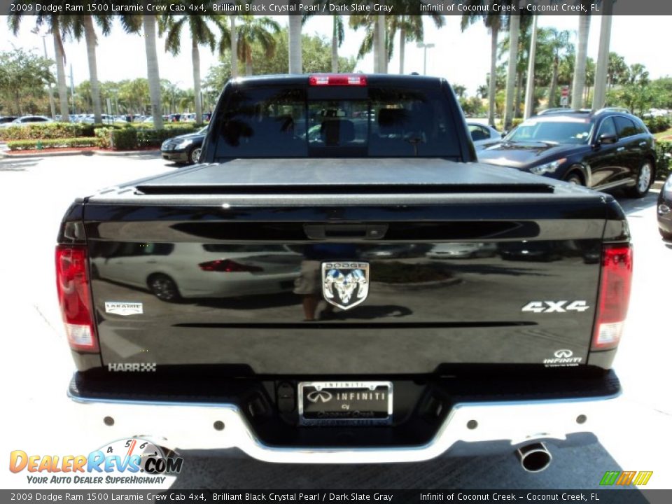 2009 Dodge Ram 1500 Laramie Crew Cab 4x4 Brilliant Black Crystal Pearl / Dark Slate Gray Photo #7