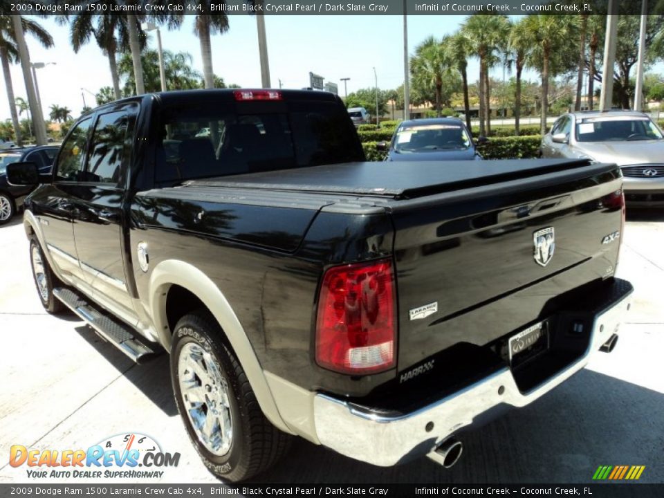 2009 Dodge Ram 1500 Laramie Crew Cab 4x4 Brilliant Black Crystal Pearl / Dark Slate Gray Photo #10