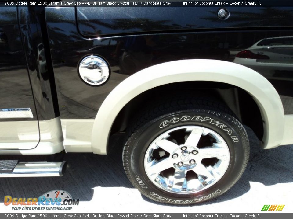 2009 Dodge Ram 1500 Laramie Crew Cab 4x4 Brilliant Black Crystal Pearl / Dark Slate Gray Photo #13