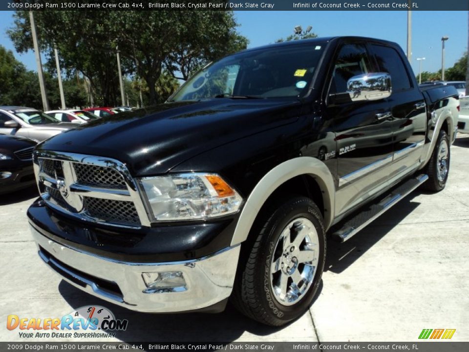 2009 Dodge Ram 1500 Laramie Crew Cab 4x4 Brilliant Black Crystal Pearl / Dark Slate Gray Photo #16