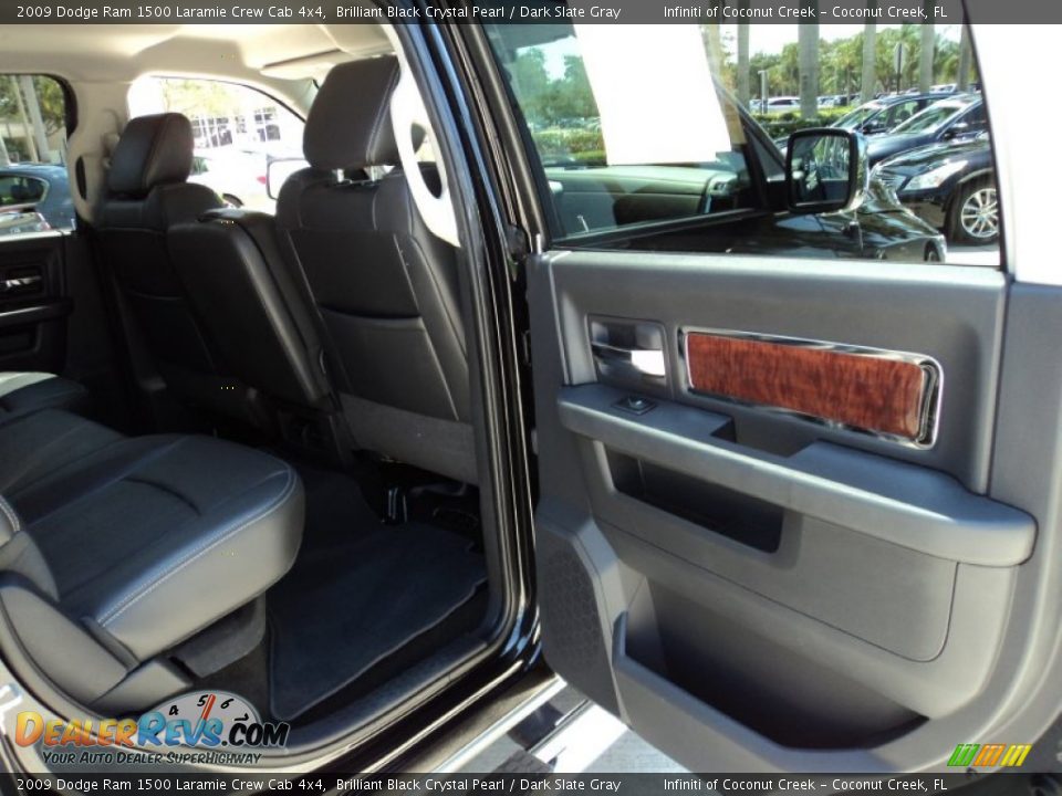 2009 Dodge Ram 1500 Laramie Crew Cab 4x4 Brilliant Black Crystal Pearl / Dark Slate Gray Photo #24