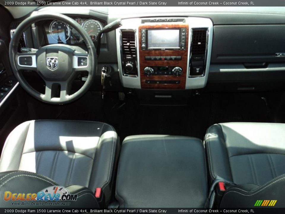 2009 Dodge Ram 1500 Laramie Crew Cab 4x4 Brilliant Black Crystal Pearl / Dark Slate Gray Photo #26