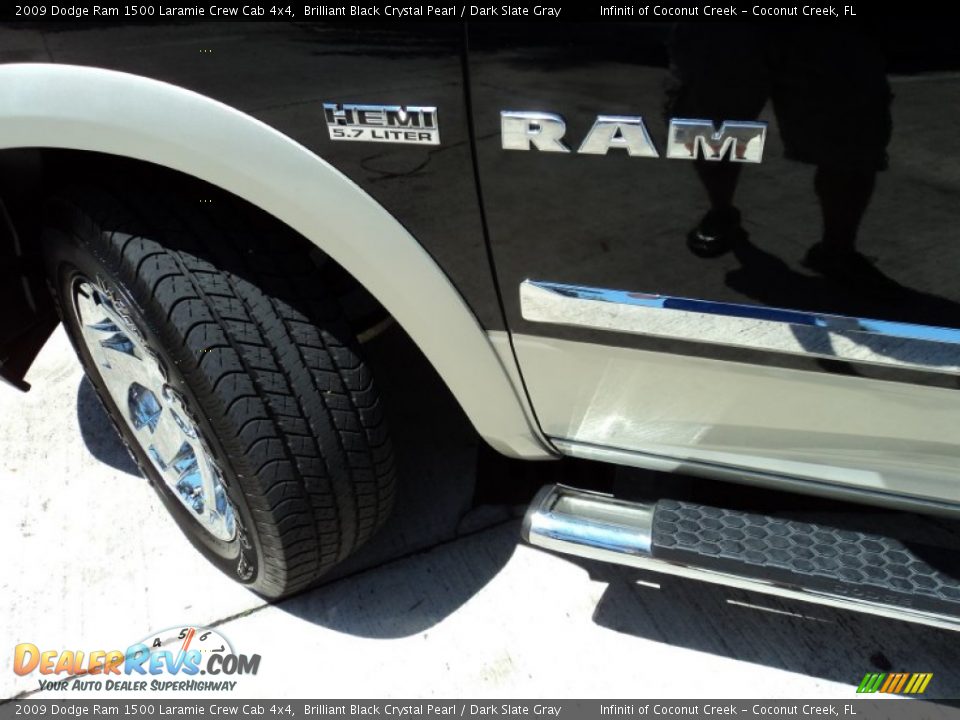 2009 Dodge Ram 1500 Laramie Crew Cab 4x4 Brilliant Black Crystal Pearl / Dark Slate Gray Photo #34