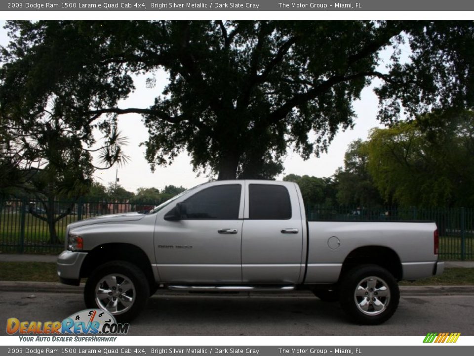 2003 Dodge Ram 1500 Laramie Quad Cab 4x4 Bright Silver Metallic / Dark Slate Gray Photo #1