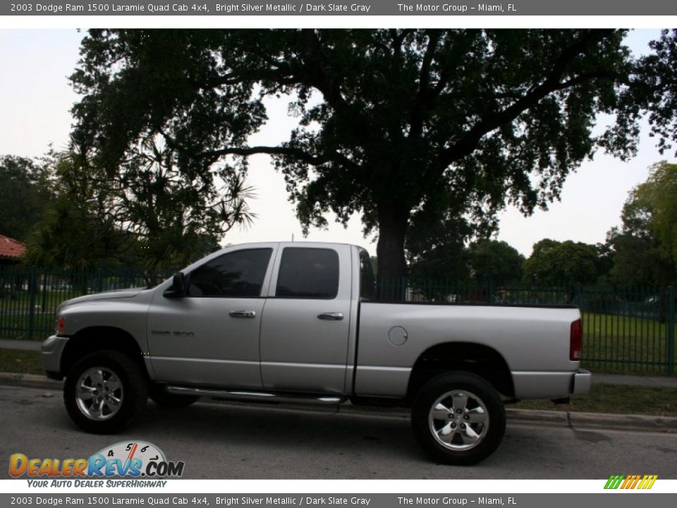 2003 Dodge Ram 1500 Laramie Quad Cab 4x4 Bright Silver Metallic / Dark Slate Gray Photo #2