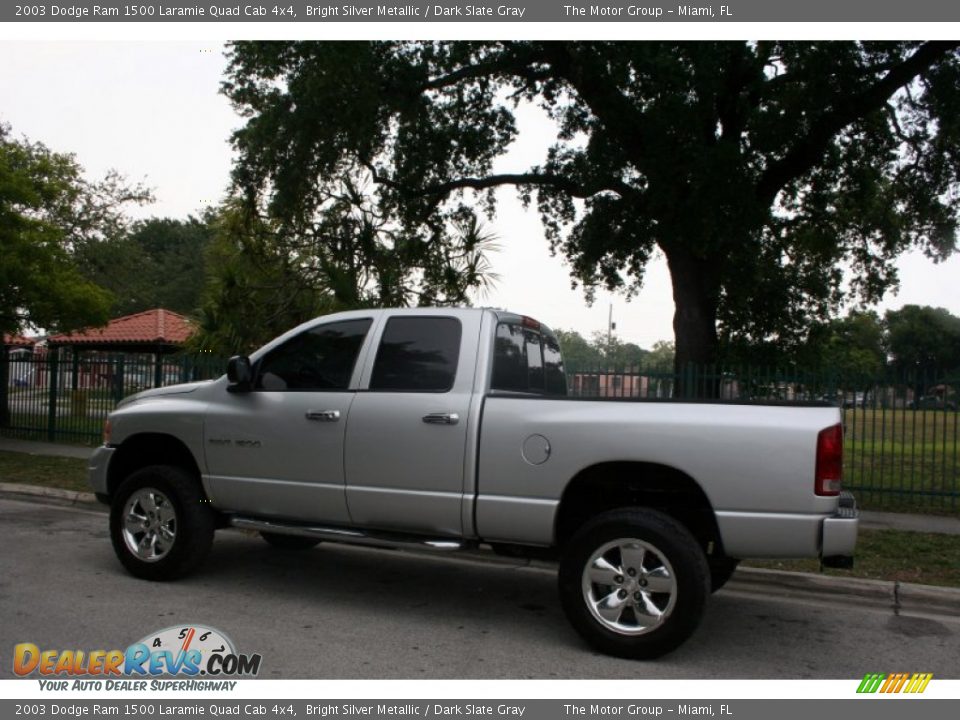 2003 Dodge Ram 1500 Laramie Quad Cab 4x4 Bright Silver Metallic / Dark Slate Gray Photo #3
