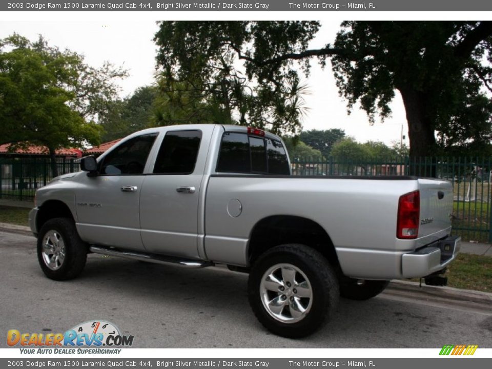 2003 Dodge Ram 1500 Laramie Quad Cab 4x4 Bright Silver Metallic / Dark Slate Gray Photo #4