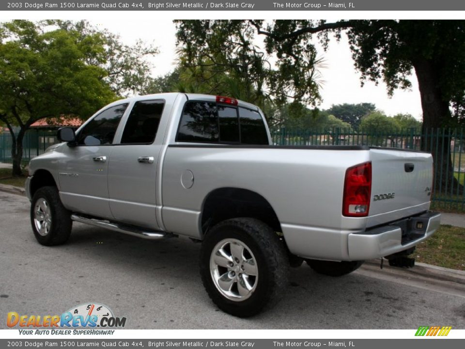 2003 Dodge Ram 1500 Laramie Quad Cab 4x4 Bright Silver Metallic / Dark Slate Gray Photo #5