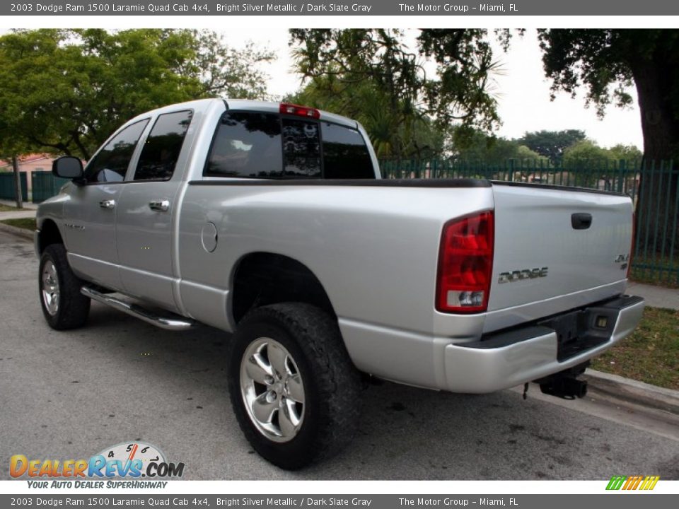 2003 Dodge Ram 1500 Laramie Quad Cab 4x4 Bright Silver Metallic / Dark Slate Gray Photo #6