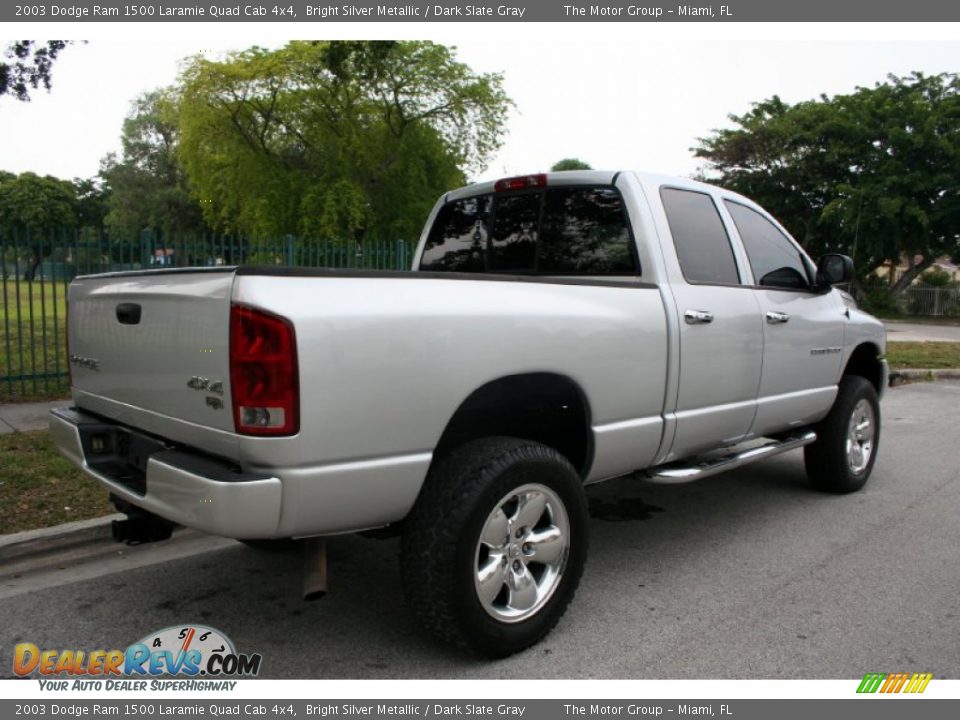 2003 Dodge Ram 1500 Laramie Quad Cab 4x4 Bright Silver Metallic / Dark Slate Gray Photo #7