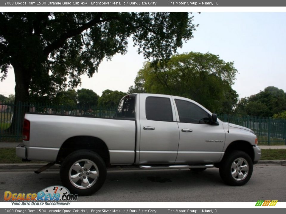 2003 Dodge Ram 1500 Laramie Quad Cab 4x4 Bright Silver Metallic / Dark Slate Gray Photo #8