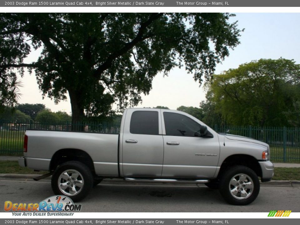 Bright Silver Metallic 2003 Dodge Ram 1500 Laramie Quad Cab 4x4 Photo #9