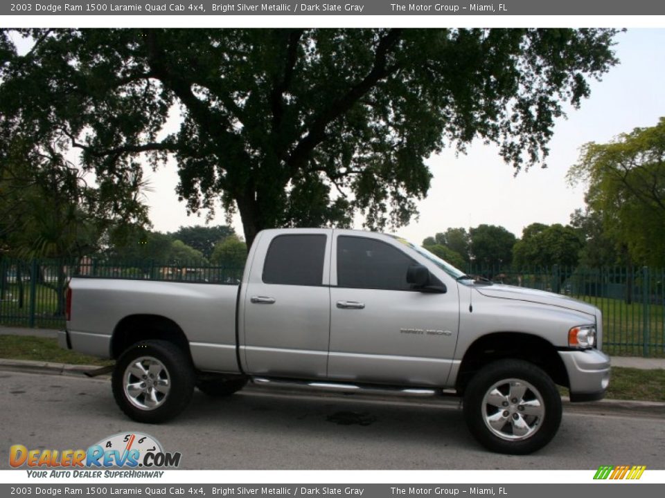 2003 Dodge Ram 1500 Laramie Quad Cab 4x4 Bright Silver Metallic / Dark Slate Gray Photo #10