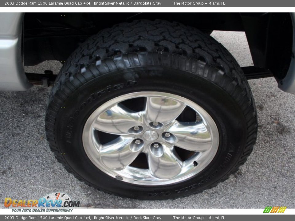 2003 Dodge Ram 1500 Laramie Quad Cab 4x4 Bright Silver Metallic / Dark Slate Gray Photo #22