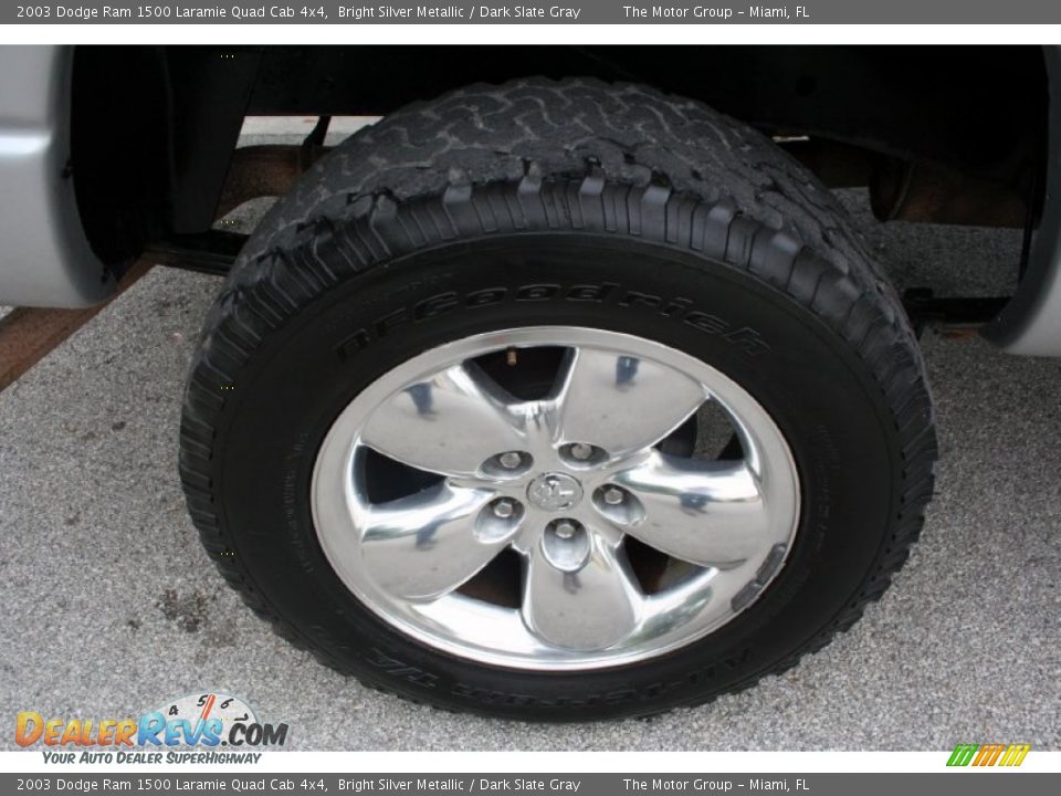 2003 Dodge Ram 1500 Laramie Quad Cab 4x4 Bright Silver Metallic / Dark Slate Gray Photo #24