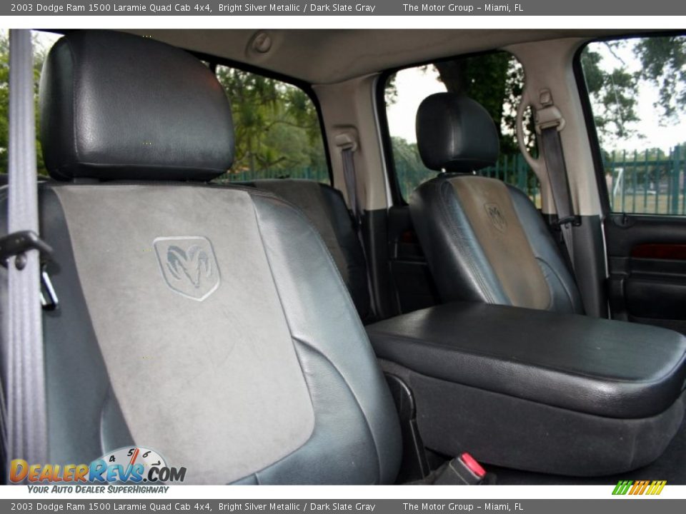 2003 Dodge Ram 1500 Laramie Quad Cab 4x4 Bright Silver Metallic / Dark Slate Gray Photo #35
