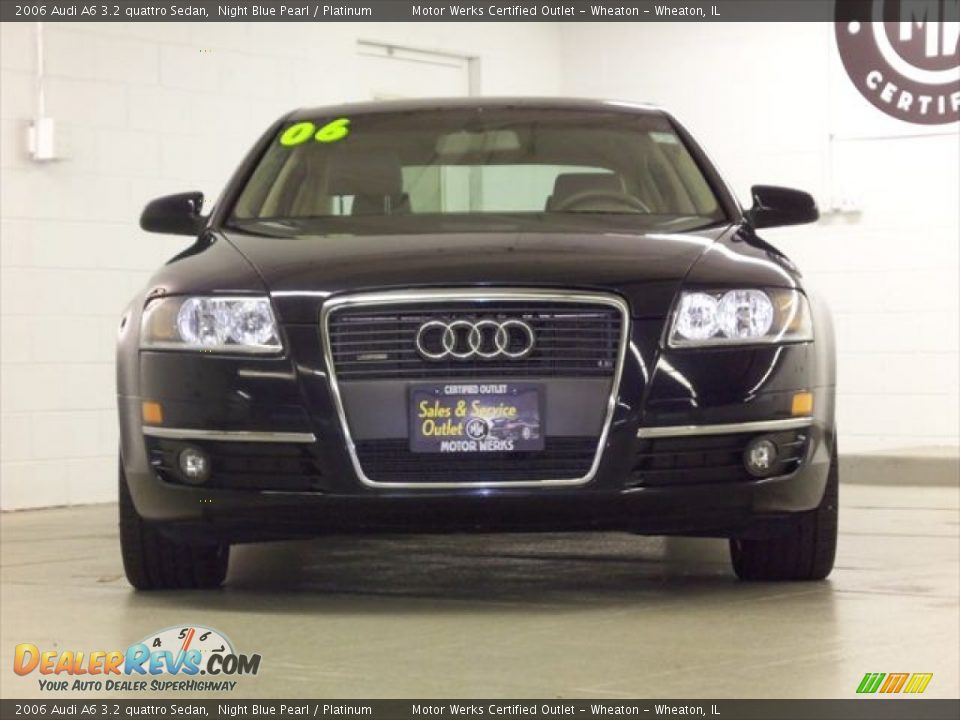 2006 Audi A6 3.2 quattro Sedan Night Blue Pearl / Platinum Photo #2