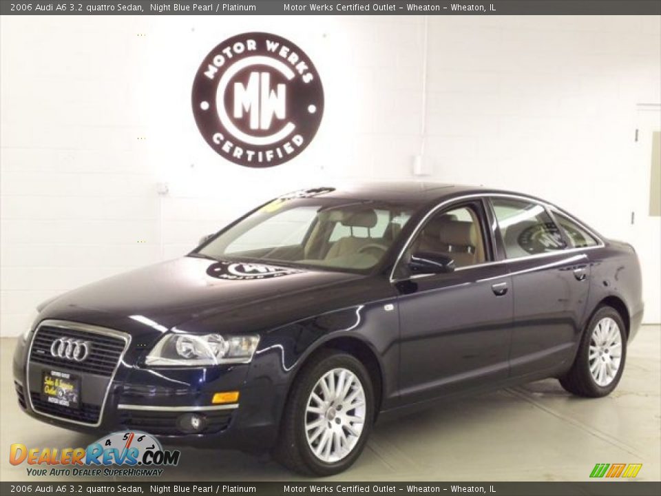 2006 Audi A6 3.2 quattro Sedan Night Blue Pearl / Platinum Photo #4