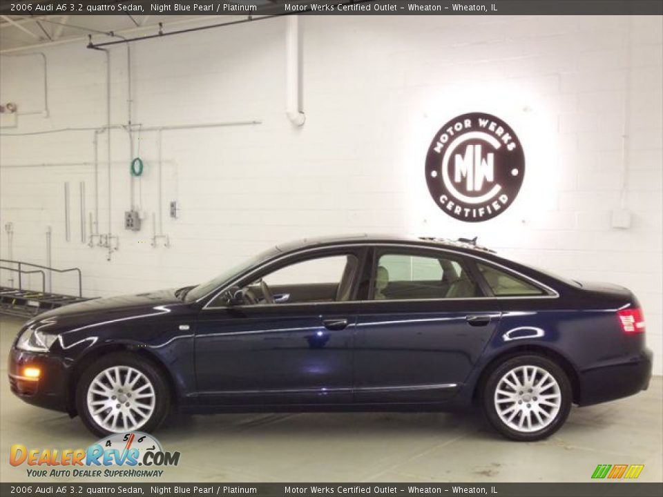 2006 Audi A6 3.2 quattro Sedan Night Blue Pearl / Platinum Photo #5