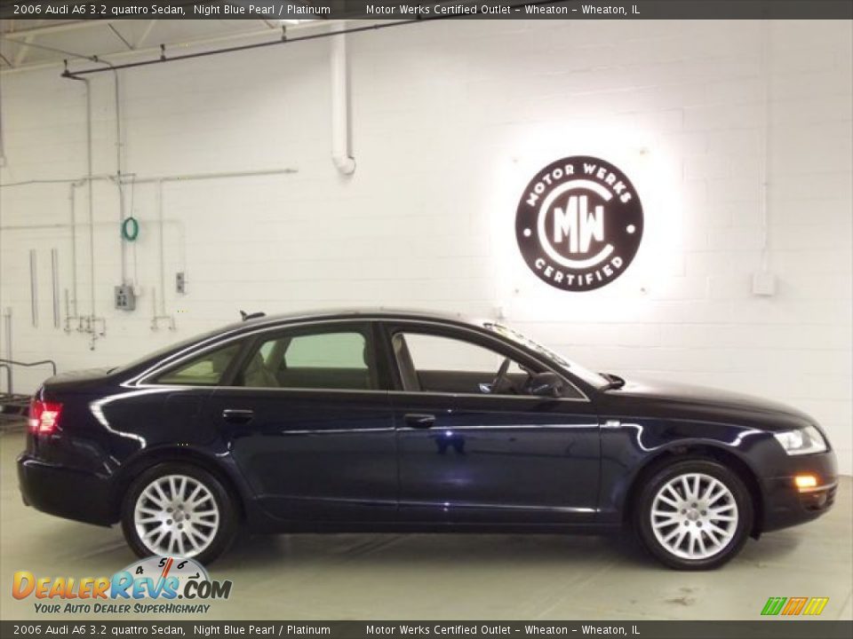 2006 Audi A6 3.2 quattro Sedan Night Blue Pearl / Platinum Photo #6