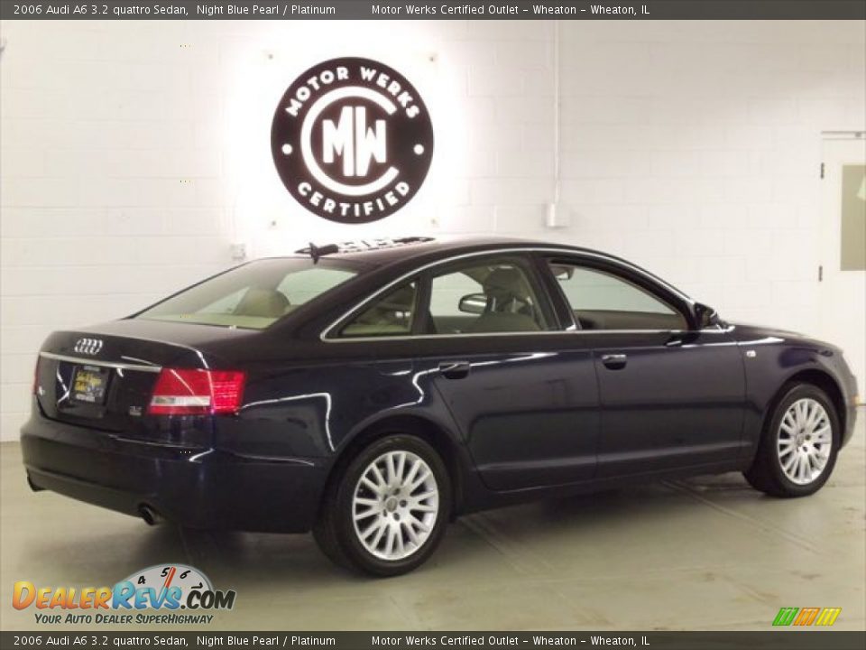 2006 Audi A6 3.2 quattro Sedan Night Blue Pearl / Platinum Photo #7