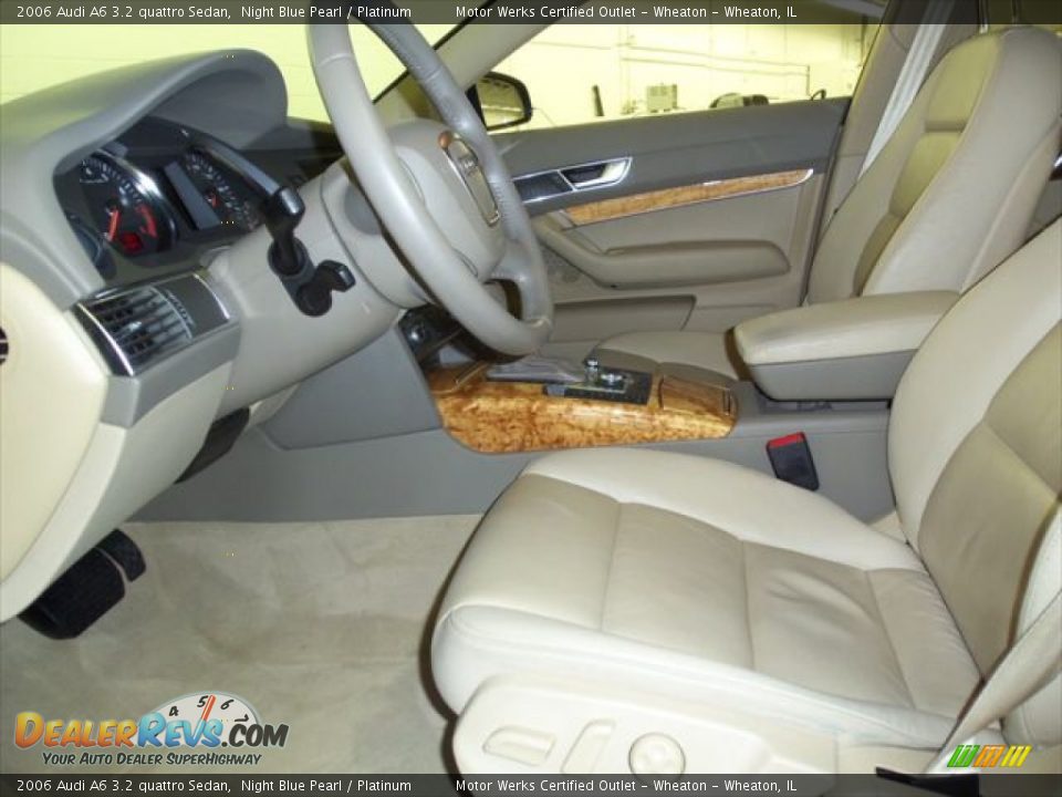 2006 Audi A6 3.2 quattro Sedan Night Blue Pearl / Platinum Photo #11