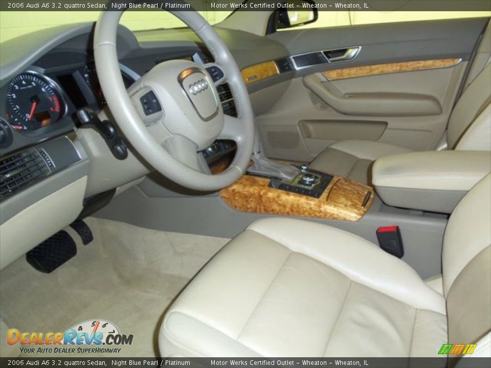 2006 Audi A6 3.2 quattro Sedan Night Blue Pearl / Platinum Photo #13