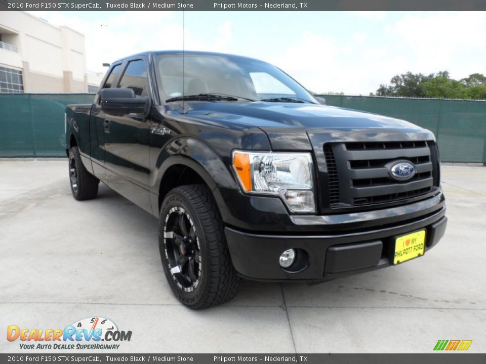 2010 Ford F150 STX SuperCab Tuxedo Black / Medium Stone Photo #1