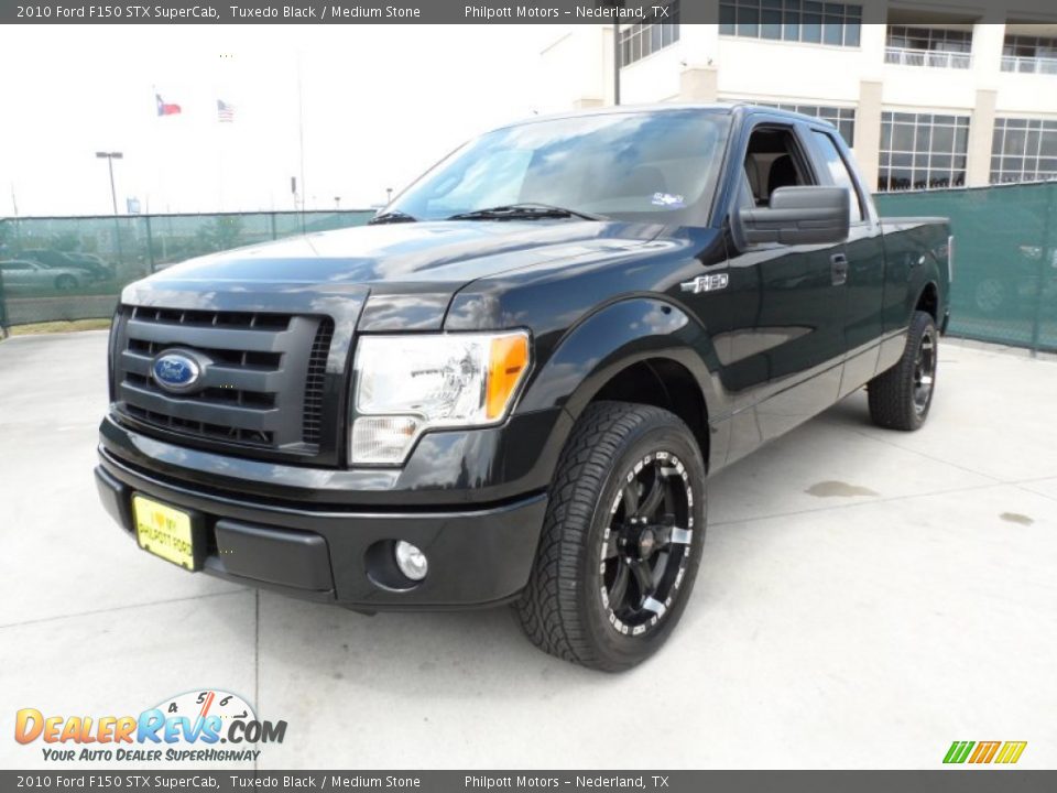 2010 Ford F150 STX SuperCab Tuxedo Black / Medium Stone Photo #7