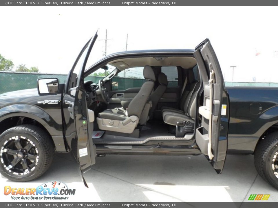 2010 Ford F150 STX SuperCab Tuxedo Black / Medium Stone Photo #32