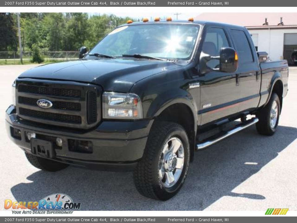 2007 Ford F350 Super Duty Lariat Outlaw Crew Cab 4x4 Black / Outlaw Black/Red Photo #1