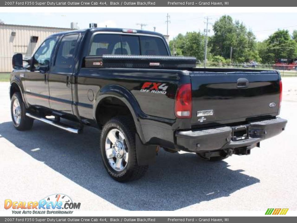 2007 Ford F350 Super Duty Lariat Outlaw Crew Cab 4x4 Black / Outlaw Black/Red Photo #7