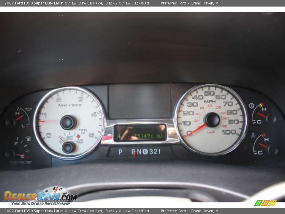 2007 Ford F350 Super Duty Lariat Outlaw Crew Cab 4x4 Black / Outlaw Black/Red Photo #10