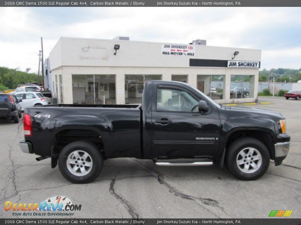 2009 GMC Sierra 1500 SLE Regular Cab 4x4 Carbon Black Metallic / Ebony Photo #2