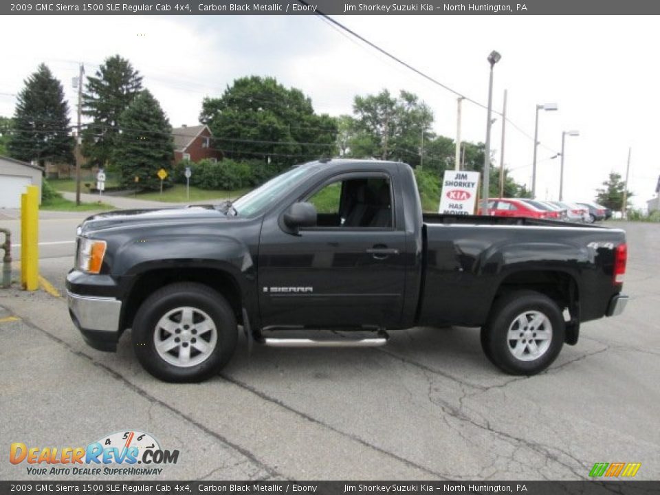 2009 GMC Sierra 1500 SLE Regular Cab 4x4 Carbon Black Metallic / Ebony Photo #6